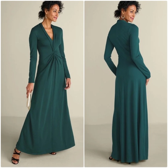 Soft Surroundings Dresses & Skirts - |NWT| SOFT SURROUNDINGS Long Sleeve Twist-Front Lagia Maxi Dress Atlantic Deep